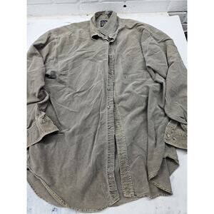Gap Mens XL Button Up Green 100% Cotton Pocket Shirt (Read Desc)